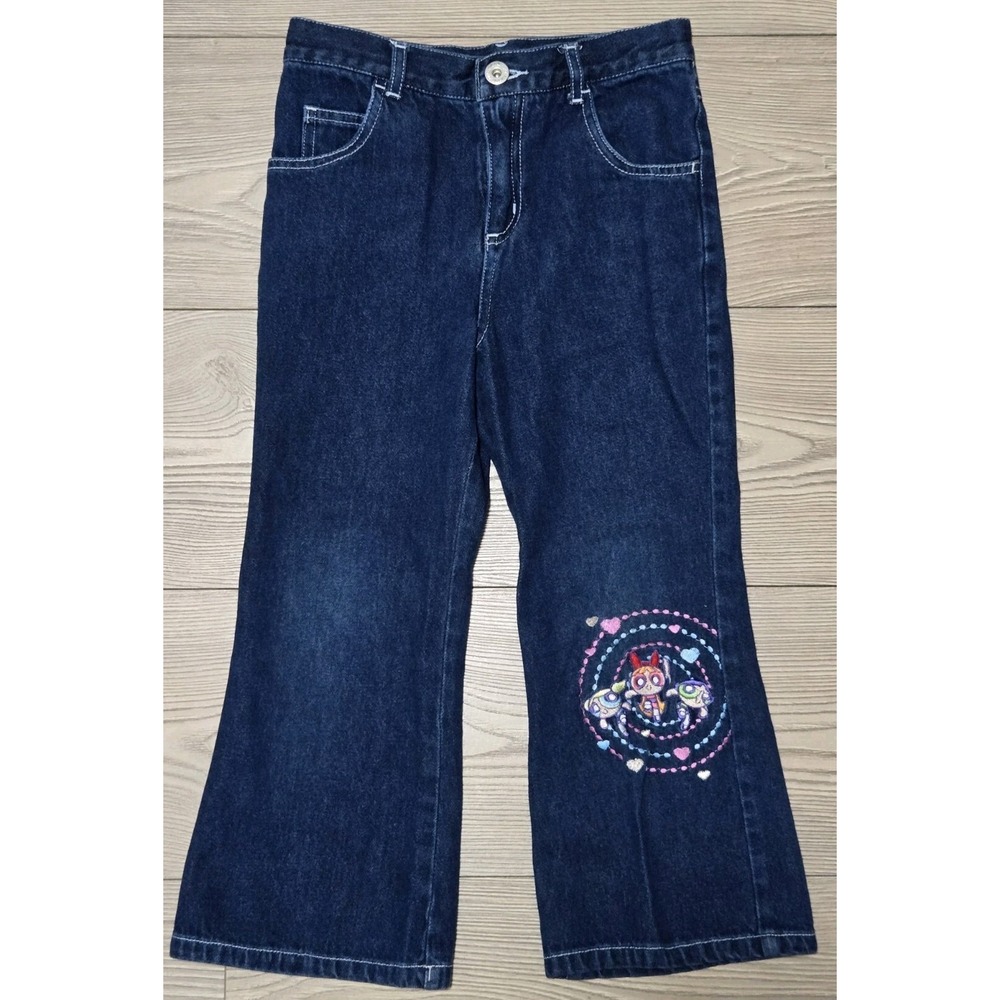 Vintage‎ Power Puff Girls Jeans Embroidered Size 5 Cartoon Network 11x16 Girls